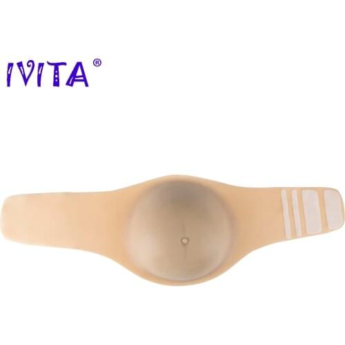 IVITA 100% Medical Silicone Hollow Belly Realistic Silicone Fake Pregnancy Belly For Crossdresser Transgender Enhancer Cosplay