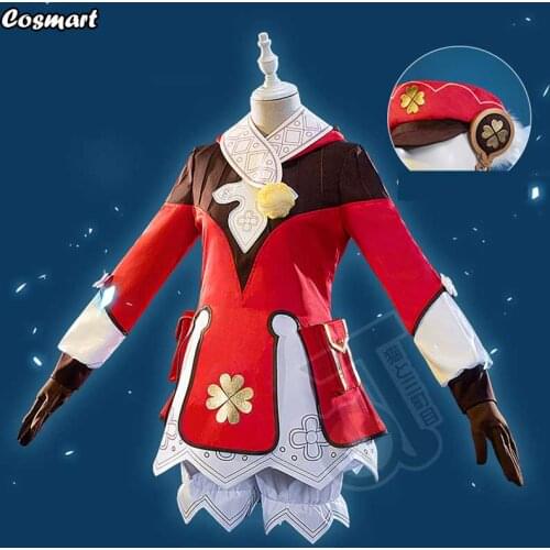 Anime Genshin Impact Klee Keli Game Suit Red Lovely Lolita Dress Uniform Cosplay Costume Halloween Outfit For Women Girls New