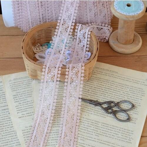 2 Meters/lot 3.5cm Purple Pink Lace Fabric Exquisite Lace Trims for DIY Accessories