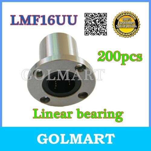 200pcs 16mm linear bearing slide units LMF16UU Round Flange type Linear slide Bearing 16mm guide