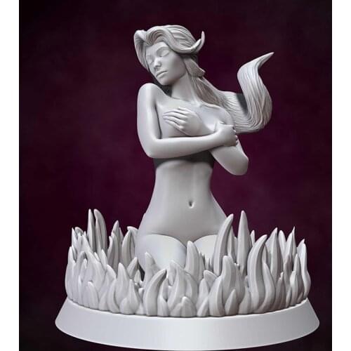 60mm Resin Model Sexy Girl Bust Figure Unpainted Colourless