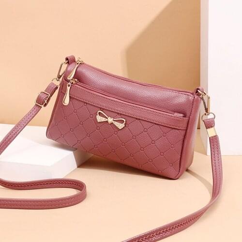 Fashion Bowknot Crossbody Bag For Women PU Leather Shoulder Bag Metal Elegant Messenger Bag Lady Shopping Handbag Mommy Wallet