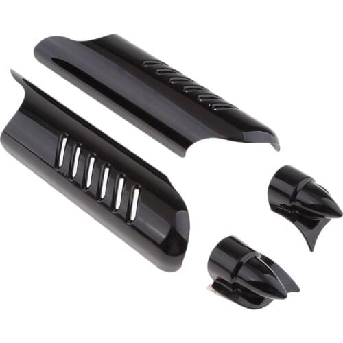 Motorbike Glossy Black Lower Leg Deflector Shields with Covers for Harley