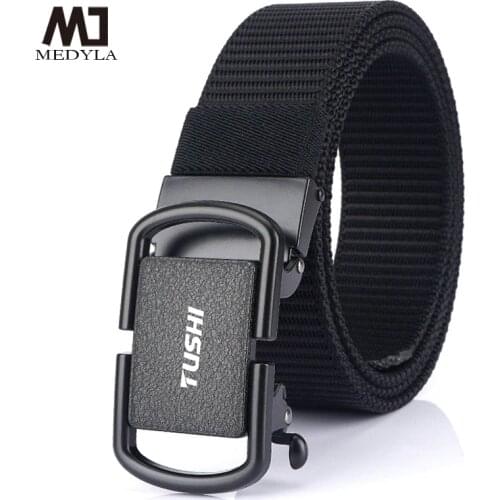 Winter Mens Belt Leisure Business Automatic Buckle Nylon Belt Men Hot Sales Luxury Brand Official Authentic Belt BLL070