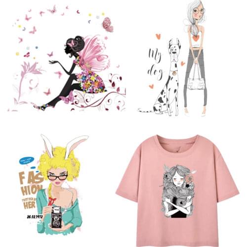 Clothing for Girl Applications Sticker Iron on Patches DIY T-shirt Women Butterfly Heat Transfer Vinyl Clothes Applique Dress