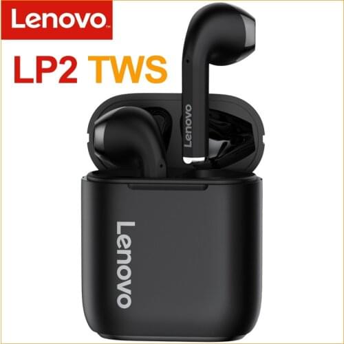 Original TWS Earphones Lenovo LP2 Bluetooth 5.0 Charging Box Wireless Stereo Sports Waterproof Earbuds Headsets With Microphone