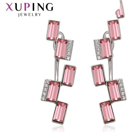 Xuping Jewelry Trendy Simple Crystals Earrings of Literary Styles for Ladies Party Gifts 94058