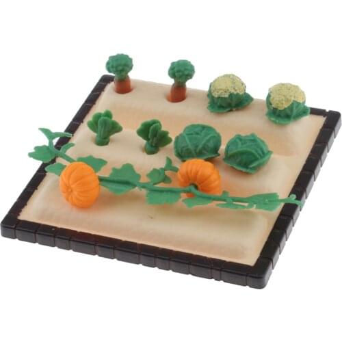 Plastic Vegetables Plants Field Scene Model for 1:12 Scale Dollhouse Garden
