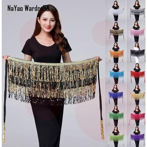 2020 New Sequins Tassel belly dance scarf Women belly dance clothes Accessories Lady belly dance Waist Chain Belt YD002