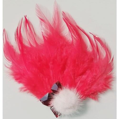 Luxury Handmade Cool Cloth Art Crystal Fur Ball Feather Brooch Pin Jewelry Clothing Corsage for Women Accessories Gift Sale