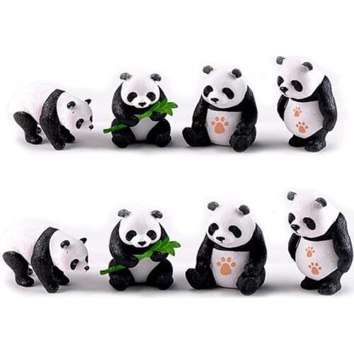 Figurines Miniatures Resin Pandas Garden Plant Flower Pot Bonsai Dollhouse Decoration Home Decoration Accessories