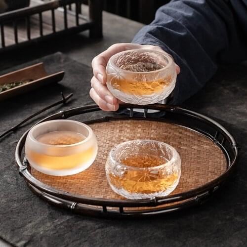 Japanese-Style Frozen Burning Glass Cup Crystal Glasses Master Cup Tea Cup Single Tea Cup Kung Fu Tea Set Small Tea Cup Bowl