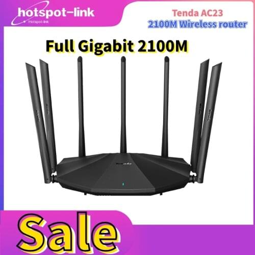 Tenda AC23 AC2100 Router Dual-Gigabit 2.4G 5.0GHz Dual-Band 2033Mbps Wireless Router Wifi Repeater & 7 High Gain Antennas Wider