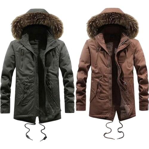 Warm Men Padded Parka Cotton Coat Winter Hooded Jacket Mens Personality Large Coat Thick Warm Windproof Parkas Male