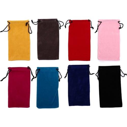 Sunglasses Fabric Pouch Bag Solid Color Eyeglasses Protective Soft Cover Portable Container Eyewear Accessories