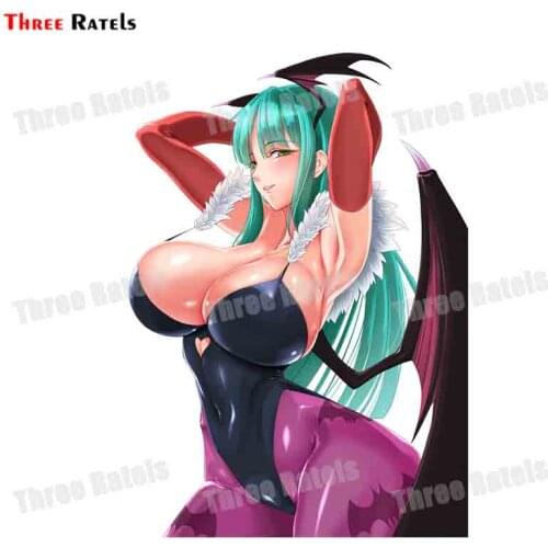 Three Ratels F663 Morrigan Aensland For Vampire Stickers For Kids Waterproof Laptop Suitcase Skate Phone Bike Motorcycle Decal