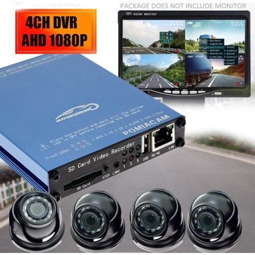 SDVR104 4CH 1080P Ahd Cameras Vehicle Mobile DVR Wifi 4G GPS Alarm Security Video Monitoring System Car Bus Truck Video Recorder