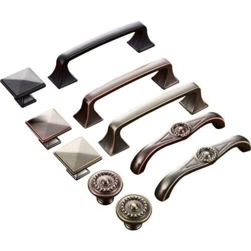 Vintage Antique Green Bronze Cabinet Handles Pulls Handle for Furniture Drawer Knobs Wardrobe Door Pullers Furniture Handle