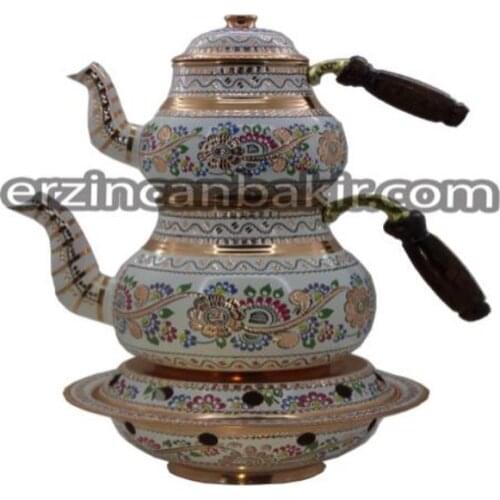 Vintage Copper Turkish Teapot Tea Kettle Pots Set for Stovetop Stove - Handmade Antique Decorative ÇAY-123