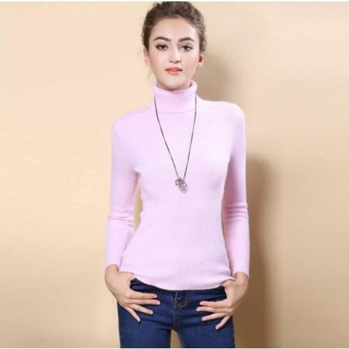 Ladies Cashmere Autumn Winter Knitted Turtleneck Pullover Wool Warm Hot