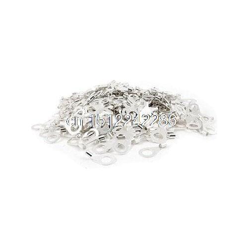 1000pcs 8mm Stud Copper Lug Cable Connector Non-insulated Ring Terminal