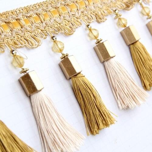 12M/lot Beads Curtain Tassel Fringe Lace Trims Curtain Accessories Sofa Stage Ribbon Belt DIY Sewing Braided Lace Home Decor