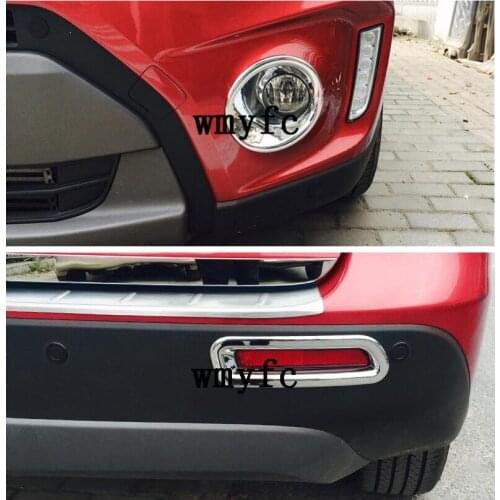 Accessories For Suzuki Vitara Escudo 2015 2016 2017 ABS Chrome Front +Rear Tail Fog Light Lamp Molding Garnish Cover Trim