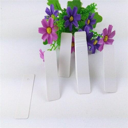 White Long Stripe Shape Blank Simple Style For Jewelry Box Head Cards DIY Handmade Gifts Box Accept Custom Logo 100Pcs/Lot 5x2cm