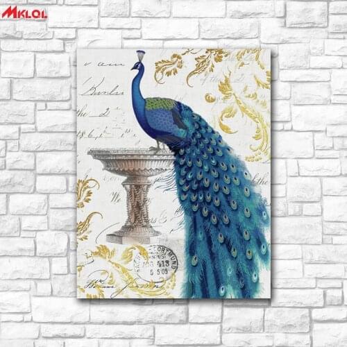 Large Wall Art Peacock King Canvas Painting For Living Room Home Decoration Oil Painting On Canvas Wall Painting Unframed