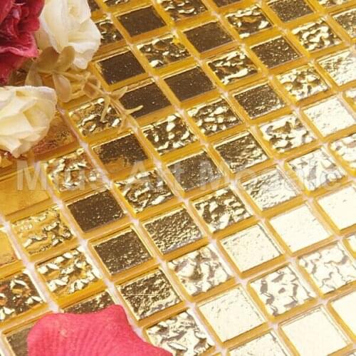 Pure gold glass mosaic Bisazaa tile 20x20x4mm for kitchen backsplash A5W01-HW02-20-4