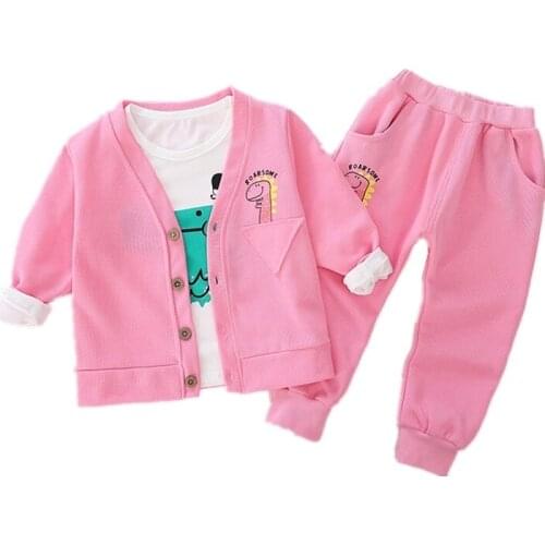 Kids Cartoon Clothing Autumn Winter Toddler Fashion Clothes Baby Boy Girls Cotton Jacket T Shirt Pants Children Casual Tracksuit