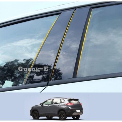 For Chevrolet TRAX 2019-2021 Car PC Material Pillar Post Cover Door Trim Window Piano Black Molding Sticker Plate