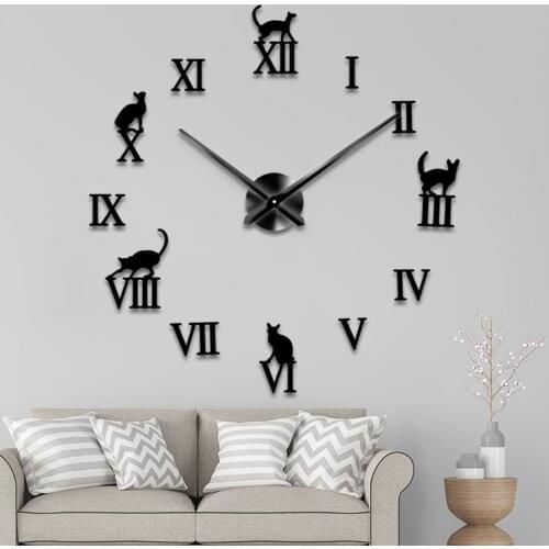 Mini Home Wall Clock 3D Diy Acrylic Mirror Stickers For Home Decoration Living Room Quartz Needle Self Adhesive Hanging Watch