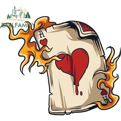 EARLFAMILY 13cm x 10.6cm For Poker Occlusion Scratch Car Stickers Waterproof Decal Car Styling Waterproof Surfboard Decoration