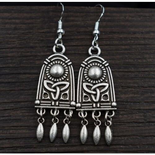 Troika Classic Norse Design With Dangles Erring Viking Nordic & Celtic Style Earrings