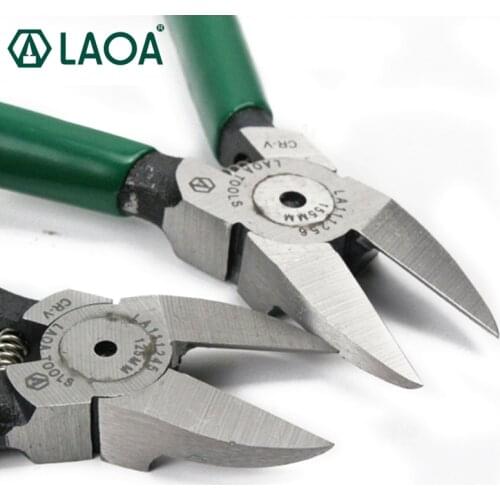LAOA 5"/6" Plastic Nippers High Quality CR-V Diagonal Pliers Electrical Wire Cutting Side Snips Flush Plier