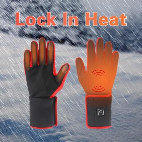 7.4V 2200MAH Motorcycle Electric Heated Gloves Rechargeable Battery Waterproof Touch Screen Cycling Heating Gloves For Men Women