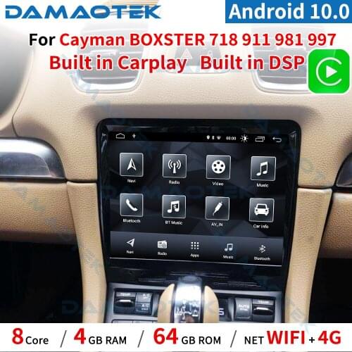 DamaoTek Android 10.0 8.4'' Tesla Screen Car Radio For Porsche Cayman/BOXSTER/718 /911/981/997 2012-2015 Multimedia Player