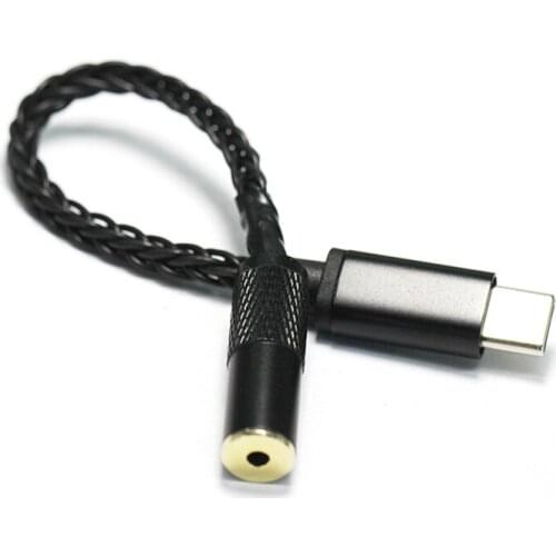 Male Type C to 3.5mm 2.5mm 4.4mm Digital Decoding Switch Cable Adapter 8 Strand OCC Silver Plated Cable Adapter