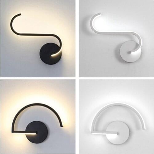 Black White Wall Lights for Home Bedside Acrylic Metal Nordic Modern Led Bedroom Light Minimal Lamp Applique Luminaire WF1021