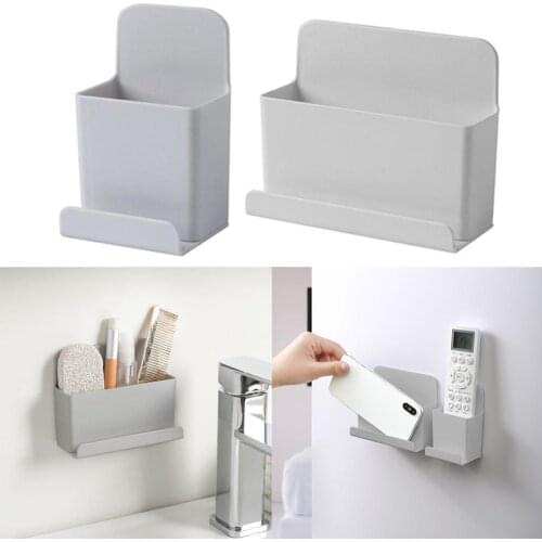 Wall Mounted Storage Box Organizer Remote Control Air Bracket Stand Storage Phone Plug Holder Container Conditioner Mobile
