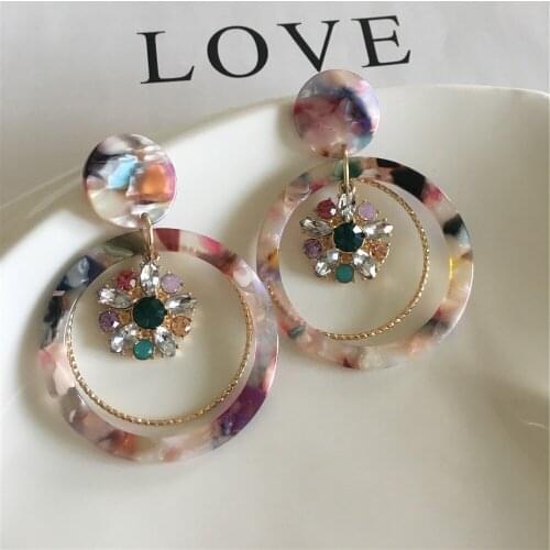 New Vintage Earrings 2020 Geometric Shell Earrings For Women Girl BOHO Resin Drop Earrings Brincos Fashion Tortoise Jewelry