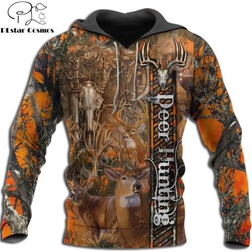 Deer Hunting 3D All Over Printed Hoodie Huntaholic Men Sweatshirt Unisex Streetwear Zip Pullover Casual Jacket Tracksuits KJ0243