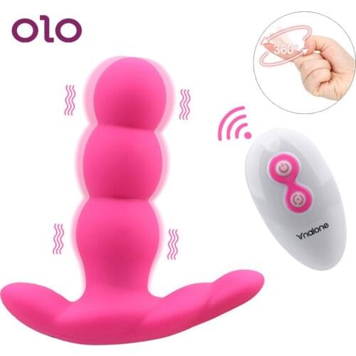OLO Rotating Vibrator Anal Bead Silicone Vaginal Magic Wand G-Spot Stimulate Wireless Remote Control Sex Toys for Women