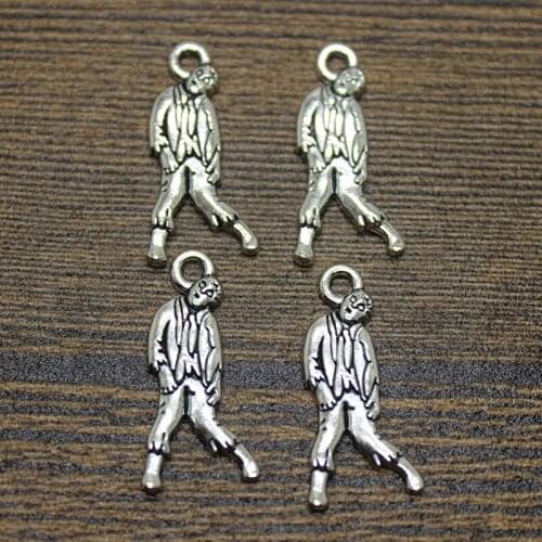 25pcs/ 26*13mm antique silver tone Zombie Charm pendant for jewelry making