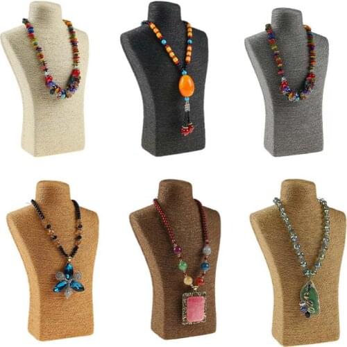 PVC Design Jewelry Pendants Woman Rope Mannequin Necklaces Bust Stand Bust Jewellery Display Stand Shelf Holder Packaging