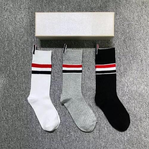 Happy Socks Men 3 Pairs Fashion Men Women Cotton Striped Socks Hip Hop Medium Sports Socks Autumn Harajuku Cotton Socks носки