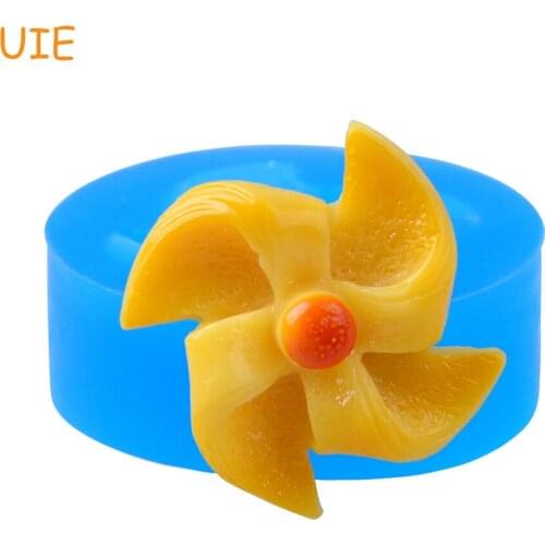 QYL416U 29.1mm Windmill Cookie Silicone Mold - Cake Decoration, Fondant, Resin, Polymer Clay, Chocolate, Biscuit, Candy, Icing
