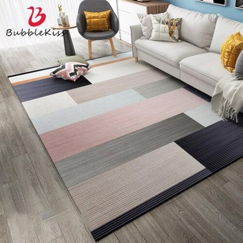 Bubble Kiss Nordic Style Geometric Bedroom Decor Carpet Non-Slip Soft Pink Rug Customized Thicken Carpets Modern Floor Mats