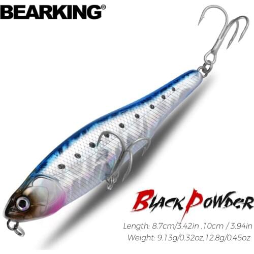 BEARKING 87mm 100mm Topwater Pencil Surface Fishing Lure Walk The Dog Artificial Saltwater Hard Bait Bass Plastic Walker